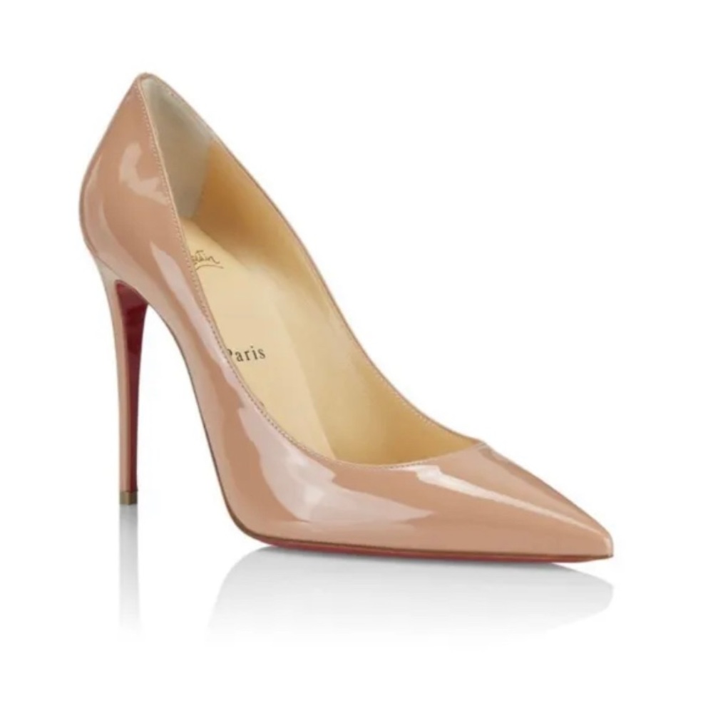🎉🎉HP🎉🎉Christian Louboutin Kate 100 NUDE Patent Leather 100 heels Size 39 NIB